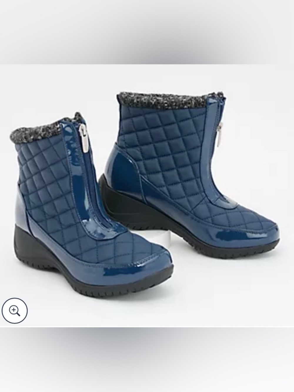 Khombu Black Waterproof Quilted Front-Zip Winter Boots - Megan-Size 9-EUC
